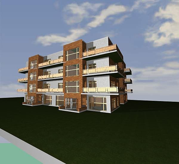 collective housing building c4d - Residential Building(1) by studiorender